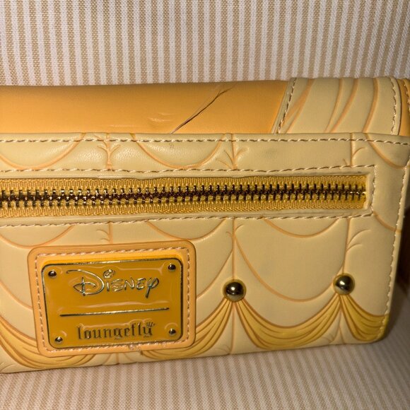 Disney Loungefly Beauty And The Beast 30th Anniversary Belle Yellow Dress Wallet - Picture 8 of 16